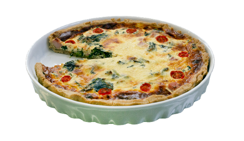 Quiche se špenátem a šunkou